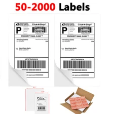 8.5" x 5.5" Shipping Labels Square Corner Self Adhesive 2 Per Sheet 50-2000Label