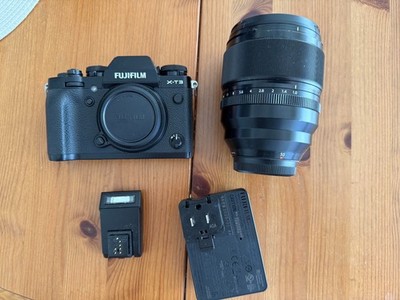 Fujifilm X-T3 with Fuji 50mm F1.0 lens, pop up flash & Battery  (Black) - Used