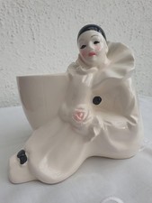 Vintage Pierrot Figur - sitzend mit anhängender Schale - 70er Jahre - hochwertig