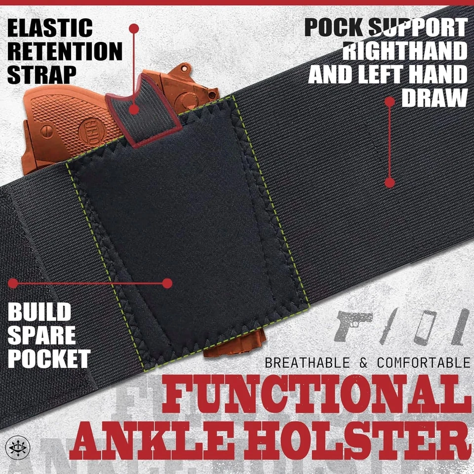 Bundle of Belly Band + Ankle Holster, Concealed Carry with Magazine Pocket/Po... - Image 4 of 4