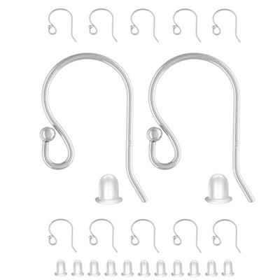 BEADNOVA Earring Hooks 925 Sterling Silver 21 x 12mm (0.8 x 0.4 inch),