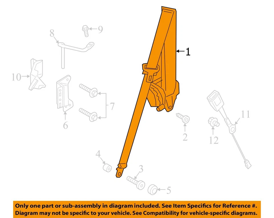 2013-2019 Porsche Boxster Cayman Left Seat Belt Black 98180303302 OEM Used - Image 3 of 4