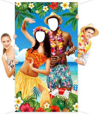 Hawaii Party Dekoration, Hawaii Foto Banner, Luau Beachparty Deko, 180 x 100 cm