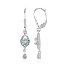 Cavill Blaue Apatit Ohrringe 925 Silber Zirkon Pavé Damen Schmuck 35mm