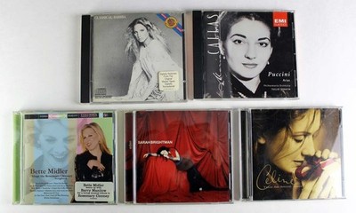 Lot Of 5 Female Artists CDs Celine Dion, Streisand, Midler, Brightman, Callas