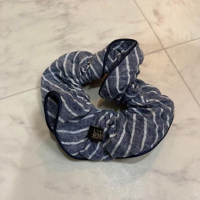 ALEXANDRE DE PARIS Hair Tie Stripe Navy White