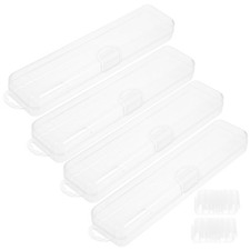 4 Pcs Straw Holder Box Case Travel Carrying Cases Storage Container