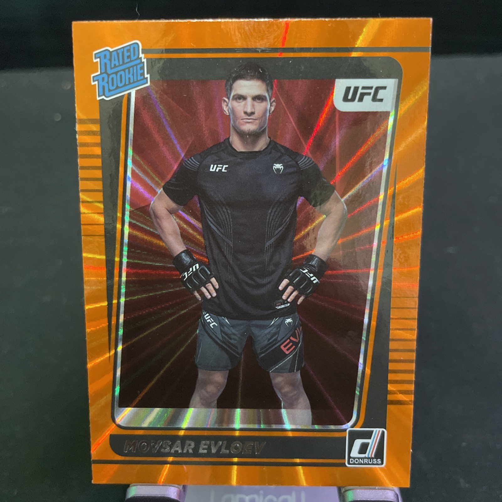 2022 Donruss UFC - Rated Rookie Movsar Evloev #218 Holo Orange Laser (RC)