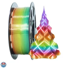 1.75mm 1Kg Silk Shiny PLA Most Basic Popular Multicolored Fast Color Change R...