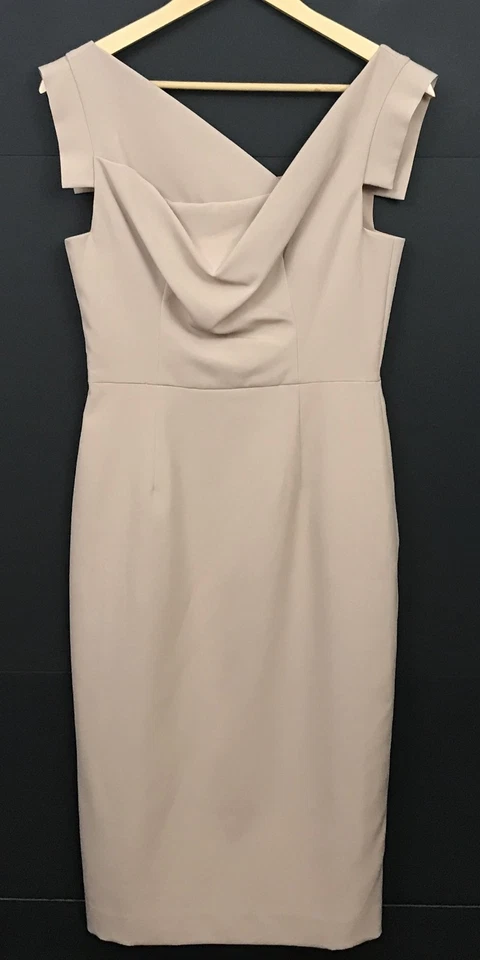Новый с Ярлыками черный Halo Jackie Cady Bi-Stretch платье в пустыне песок бежевый размер 4 - Изображение 2 из 4