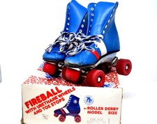 ROLLER DERBY SKATES Blue OFFICIAL Fireball Youth Size 1