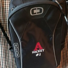 OGIO Black Hiking Backpack Padded Straps External Pockets Embroidered Logo