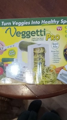 Veggetti Pro Counter Top Spiralizer White with Interchangeable Blades