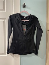 Spyder Black Active Hoodie XS Thumbhole Sleeve Full Zip Pockets STYLE  SP8016