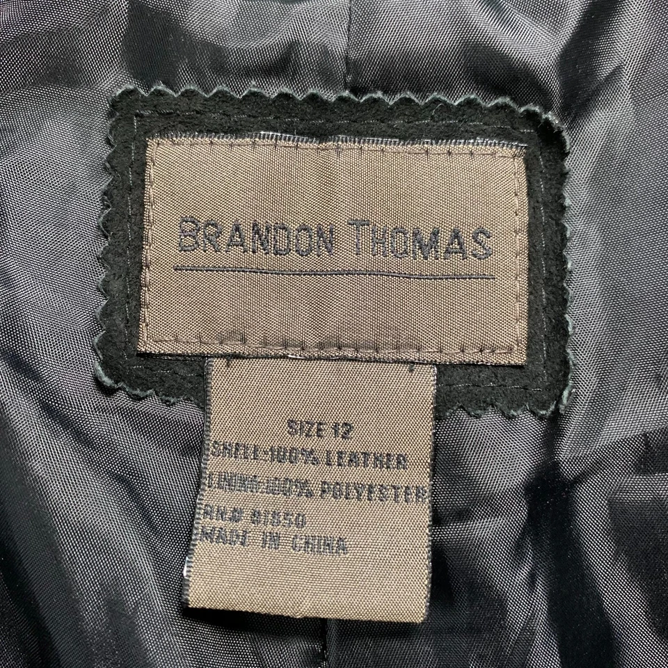 Pantalones de mujer Brandon Thomas talla 12 32x31 cuero negro* Foto 3 de 4