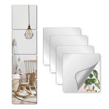 Unbreakable Mirror Tiles Self Adhesive,8 PCS 8  x 8  Toddler Mirror for Classr...