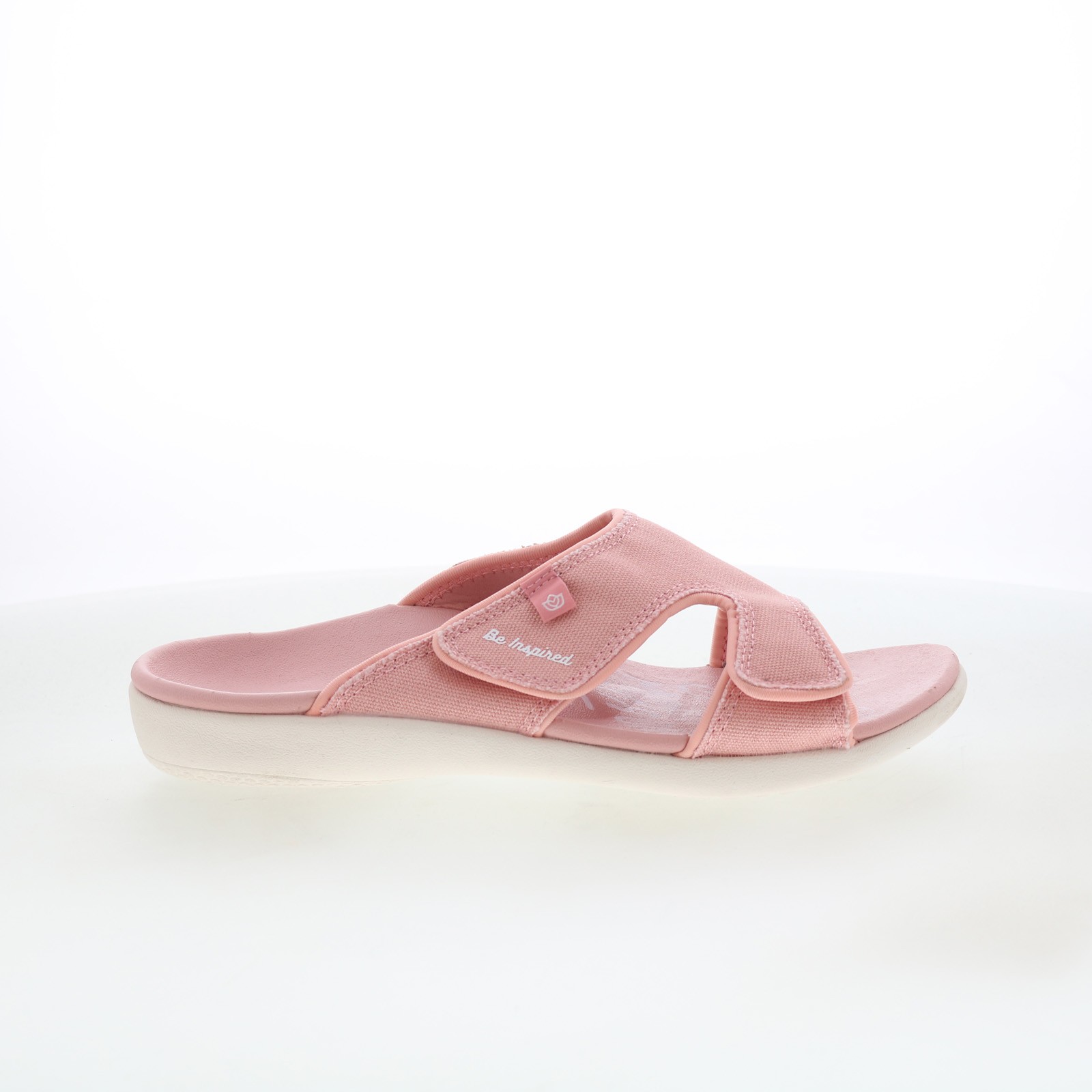 Spenco Kholo Inspire SP1017BSH Womens Pink Wide Canvas Slides Sandals Shoes