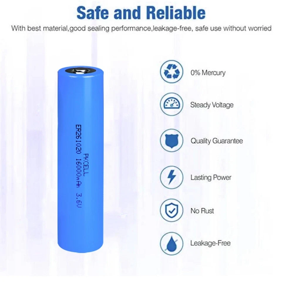 20 pçs baterias Double C de alto dreno ER261020 3.6V 16000mAh Li-SOCl2 - Imagem 4 de 4