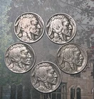 BUFFALO INDIAN Head Nickel FULL DATES  All Different  3 Mints  3 Years  Lot of 5
