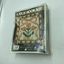 Latch Hook Kit National Yarn Crafts P468 Bow Bouquet Vintage DAMAGED BOX