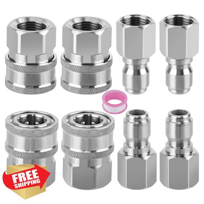 #ad #ad 8 PC Pressure Washer Quick Connect 3 8 Inch NPT Female Fittings $81.99