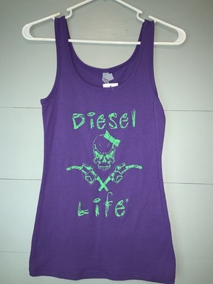Diesel Life, Skull & Pump, Tank, Women s Small
