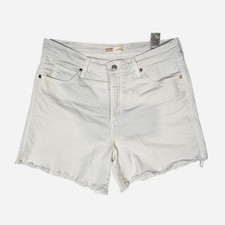 Signature by Levi Strauss Heritage High-Rise Cut Off Shorts White Denim 12 W31