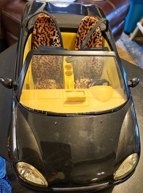 My Scene Cruisin’ in My Ride Black Convertible Doll Car With Cheetah Seats & Dog