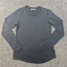 Icebreaker Cool Lite Top Women Medium Black Merino Wool Blend Base Layer T-Shirt