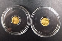 Lot 2 x American Bald Eagle .9999 Pure Gold Round Fractional Bullion Mini Coin