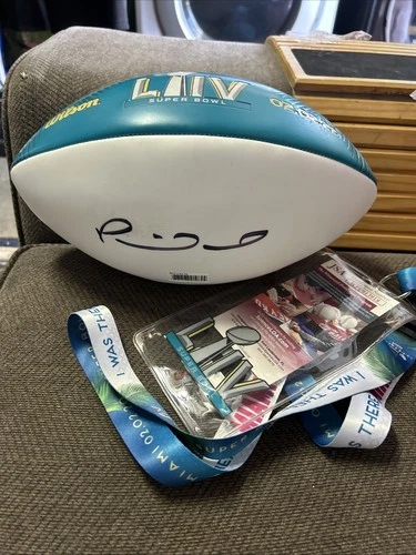 Patrick Mahomes Autographed Authentic Super Bowl LIV Teal Football - JSA