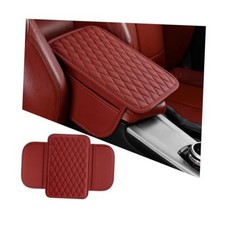 Car Center Console Cover, Microfiber Leather Vehicle Armrest Style A Wine Red