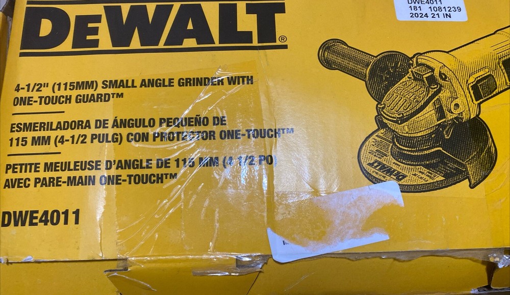 DEWALT DWE4011 Small Angle Grinder with One-Touch Guard, 4-1/2 -Inch USED TESTED
