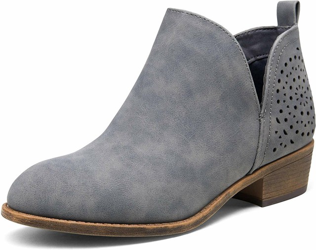 low heel cutout booties