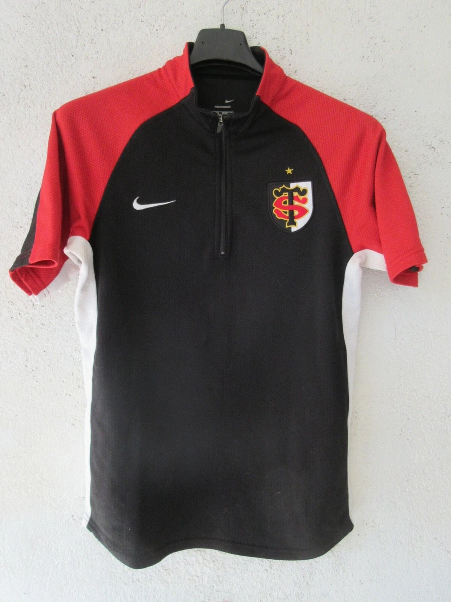 Maillot De Rugby Vintage JSC CUGNAUX N°18 Damier Noir Et Rouge Taille XL - Occasion, Pour Collection Ou Supporter
