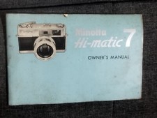 Japan Camera Minolta Hi-Matic 7 Owner's/ Instruction Manual Booklet
