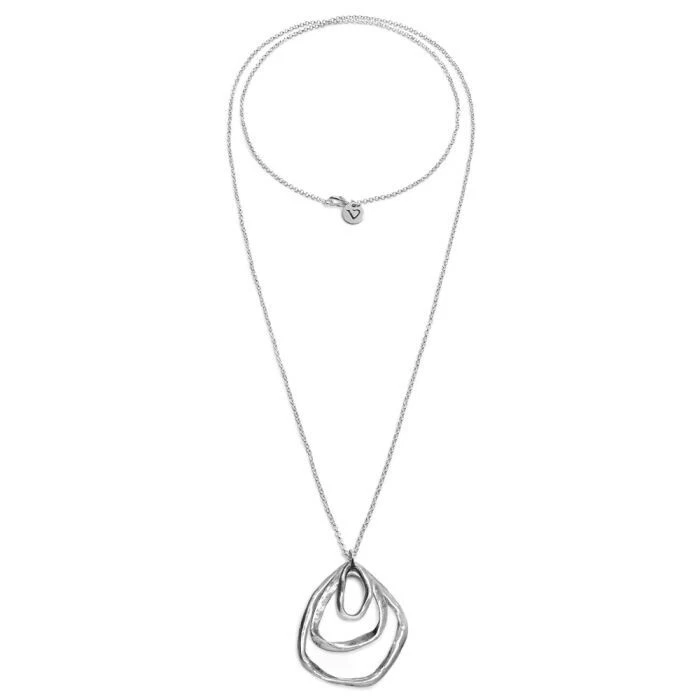 BIGIOTTERIA DONNA VESTOPAZZO LO53071 PLACCATA ARGENTO COLLANA PENDENTE OVALI - Immagine 2 di 2