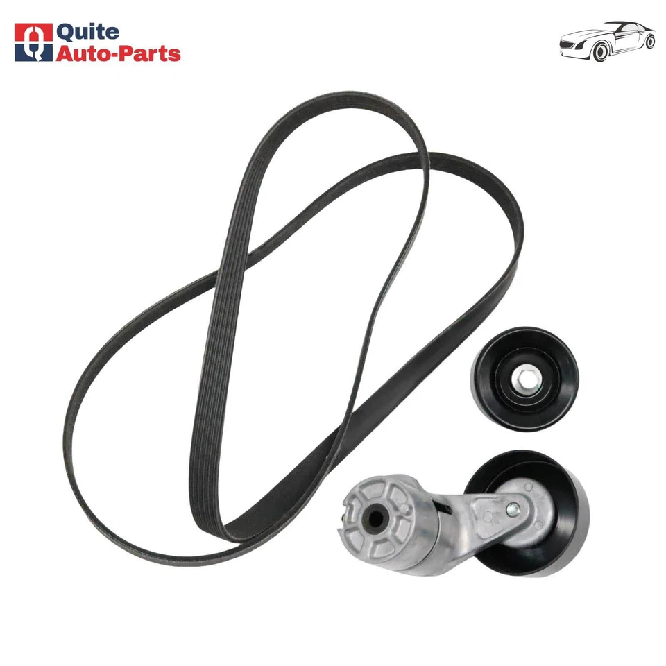 Serpentine Belt & Tensioner Idler Pulley For 2011-12 Kia Rondo EX Luxury 2.7L V6 - Image 3 of 4