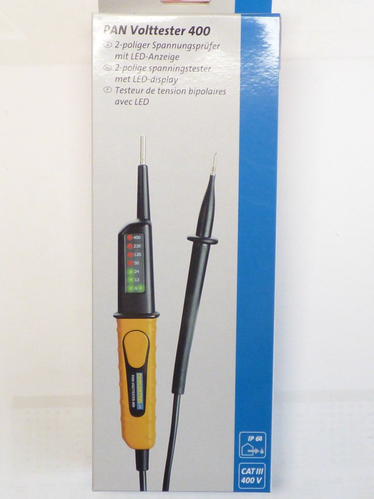 PAN Volttester 400 2-Poliger Spannungsprüfer mit LED Anzeige CATIII 6-400V - Bild 3