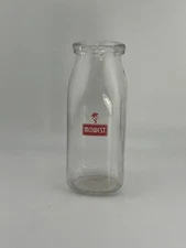 Vintage Small Midwest Dairy Milk Glass Half Pint 5.5” Tall