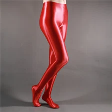 Plus Women SHINY LIQUID Tights Satin Glossy Semi Opaque Silky Pantyhose M-XL 