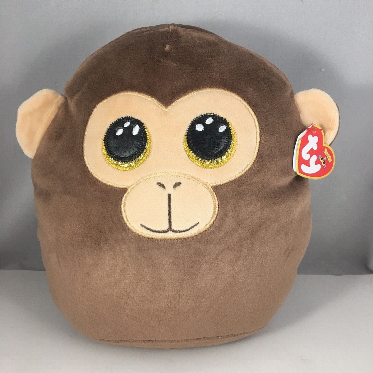 TY Squish A Boo Brown Monkey Plush Pillow – 20 Cm Soft Cuddly Toy For Kids & Decor | Dunston Stuffed Animal