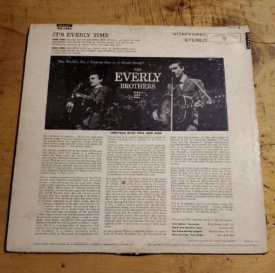 The Everly Brothers It's Everly Time! 1960 Stereo Warner Bros W