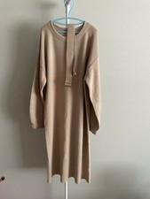 Women Long Sleeve Crew Neck Dress Casual Warm Sweater Dress Size S