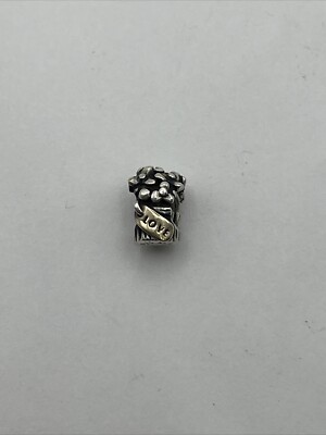 Authentic 925 ALE & 14K Pandora Love Flower Bouquet Charm