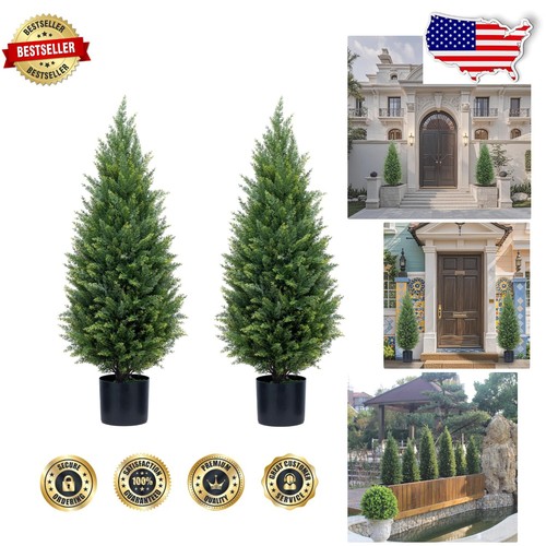Durable Potted Cedar Trees - 3ft UV Resistant Shrubs for Elegant Home Decoration - 第 1/8 張圖片
