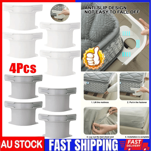 4PCS Bed Sheet Holders w/Lock Strips Heavy-Duty Corner Straps Non-Slip GripperOD - Picture 2 of 17