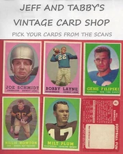 1958 TOPPS FOOTBALL # 1 TO # 132 / SEE DROP DOWN MENU FOR CARD YOU WILL RECEIVE