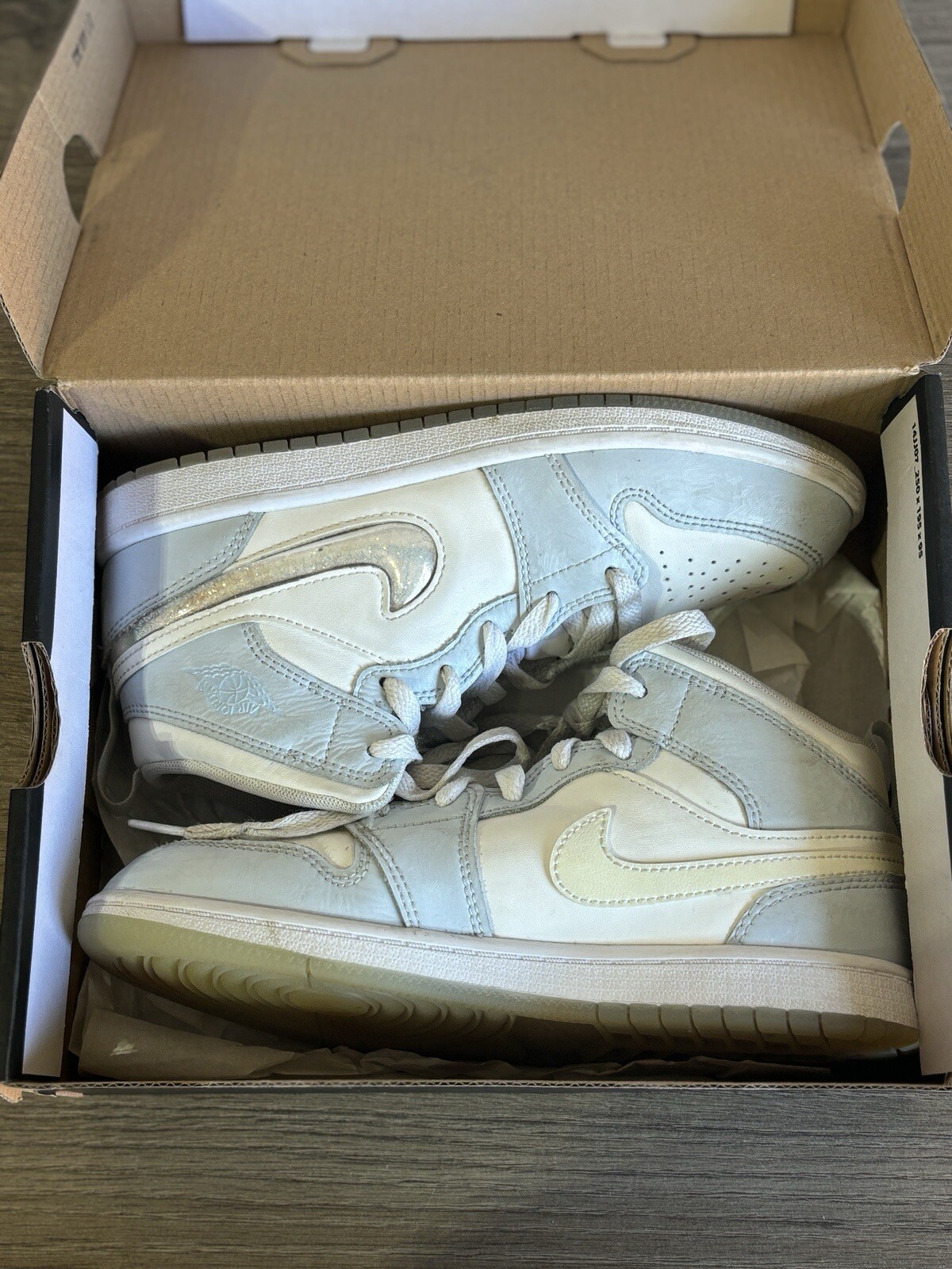 Little Kid's Size 3Y Jordan 1 Mid SE Blue Tint/Ice Blue (FQ9118 400) thumbnail 11