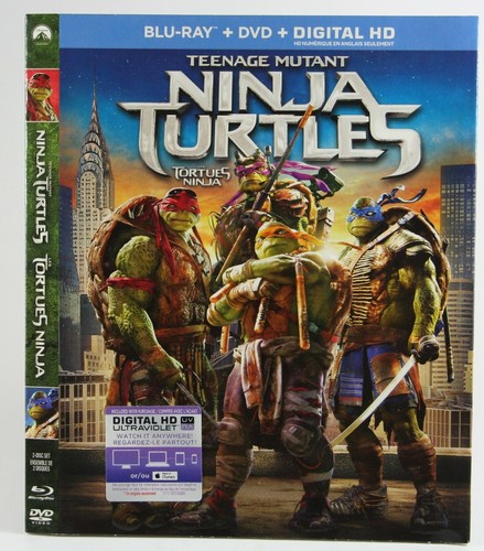 COUVERTURE À GLISSIÈRE TEENAGE MUTANT NINJA TORTUES BLURAY SEULEMENT voir photos 2014 sortie  - Photo 1 sur 12